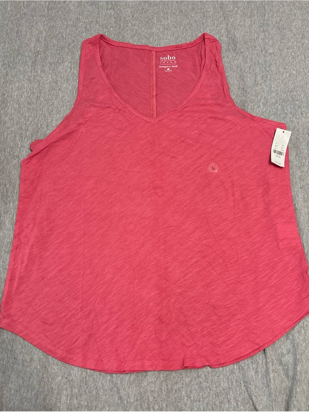 Soho Pink V-Neck Sleeveless Tank Top